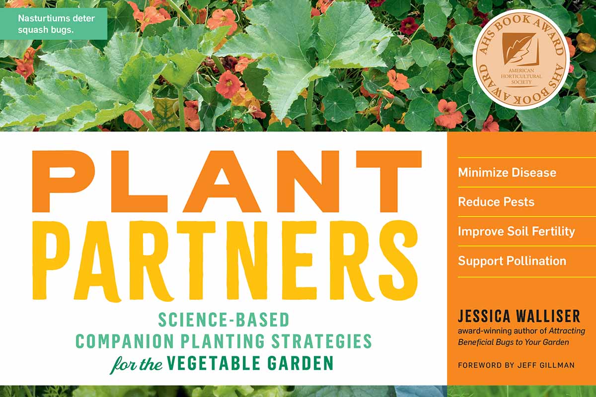 A close up horizontal image of part of the cover of the book "Plant Partners" by Jessica Walliser.